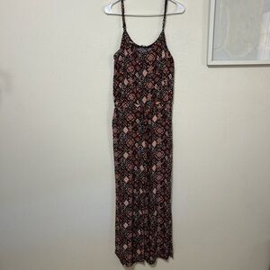 Boho Aztec Print Wide Leg Jumpsuit - Kiss Cry - Size L - Rayon